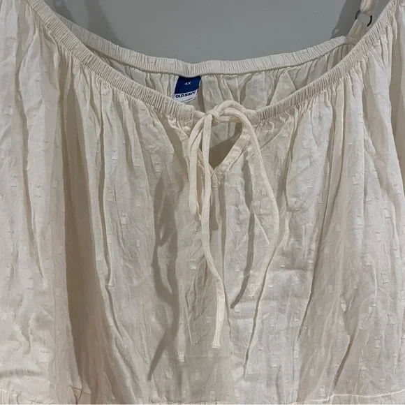 Old Navy Textured Clip-Dot Tiered Tie-Neck Bustier Cami Top Ivory Plus Size 4X - Picture 3 of 6